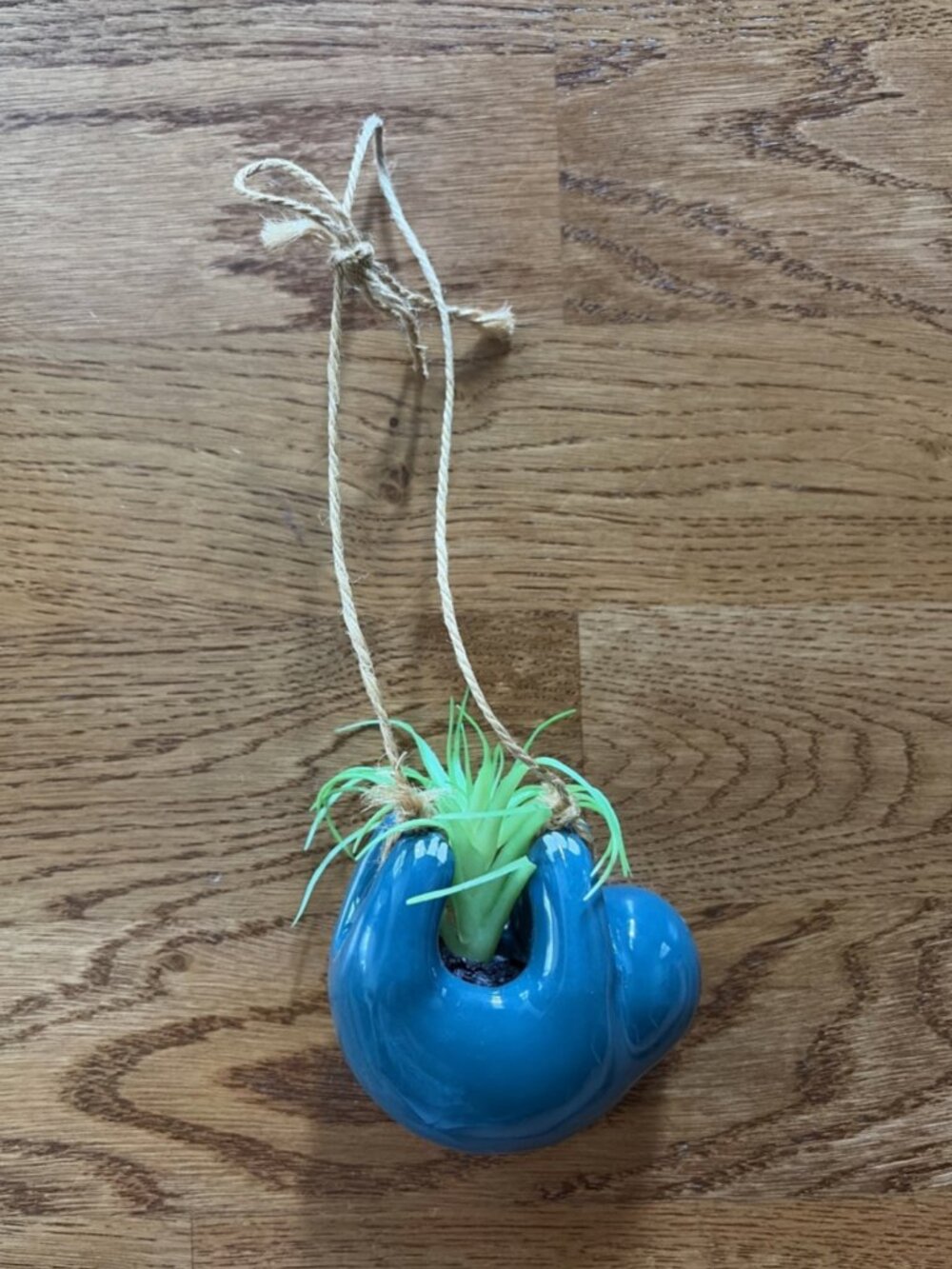 Natural Life Mini Hanging Faux Succulent Car Charm Rear View Mirror Sloth Blue - Picture 4 of 4